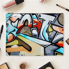 Blue Face King Graffiti Street Art Urban Blue And Orange Face Abstract Hiphop Cosmetic Bag (xl) by genx