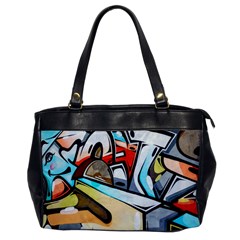 Blue Face King Graffiti Street Art Urban Blue And Orange Face Abstract Hiphop Oversize Office Handbag by genx