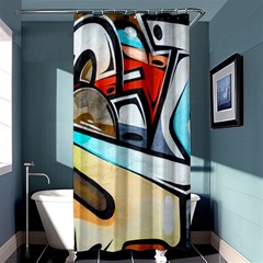 Blue Face King Graffiti Street Art Urban Blue And Orange Face Abstract Hiphop Shower Curtain 36  X 72  (stall)  by genx