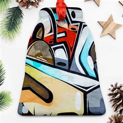 Blue Face King Graffiti Street Art Urban Blue And Orange Face Abstract Hiphop Bell Ornament (two Sides) by genx