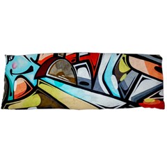 Blue Face King Graffiti Street Art Urban Blue And Orange Face Abstract Hiphop Body Pillow Case (dakimakura) by genx