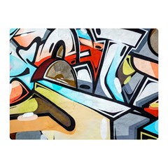 Blue Face King Graffiti Street Art Urban Blue And Orange Face Abstract Hiphop Double Sided Flano Blanket (mini)  by genx