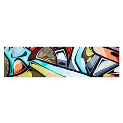 Blue Face King Graffiti Street Art Urban Blue And Orange Face Abstract Hiphop Satin Scarf (oblong) by genx