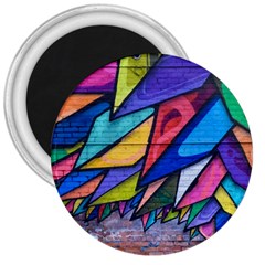 Urban Colorful Graffiti Brick Wall Industrial Scale Abstract Pattern 3  Magnets by genx