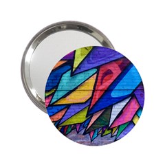 Urban Colorful Graffiti Brick Wall Industrial Scale Abstract Pattern 2 25  Handbag Mirrors by genx