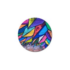 Urban Colorful Graffiti Brick Wall Industrial Scale Abstract Pattern Golf Ball Marker by genx