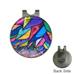 Urban Colorful Graffiti Brick Wall Industrial Scale Abstract Pattern Hat Clips With Golf Markers by genx