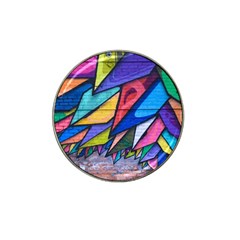 Urban Colorful Graffiti Brick Wall Industrial Scale Abstract Pattern Hat Clip Ball Marker by genx