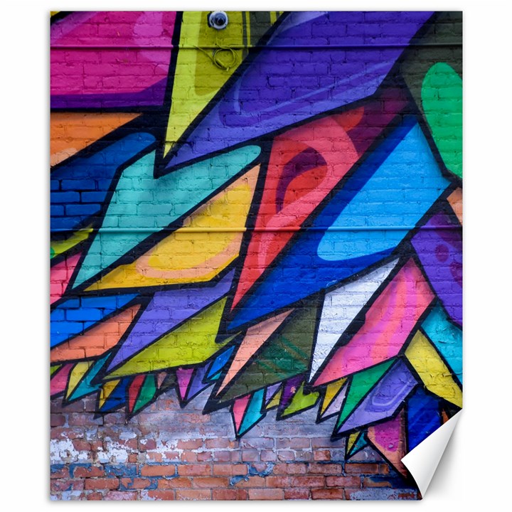 Urban colorful graffiti brick wall industrial scale abstract pattern Canvas 8  x 10 