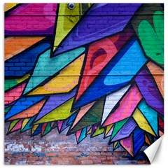 Urban Colorful Graffiti Brick Wall Industrial Scale Abstract Pattern Canvas 12  X 12  by genx