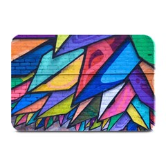 Urban Colorful Graffiti Brick Wall Industrial Scale Abstract Pattern Plate Mats by genx