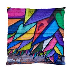 Urban Colorful Graffiti Brick Wall Industrial Scale Abstract Pattern Standard Cushion Case (two Sides) by genx