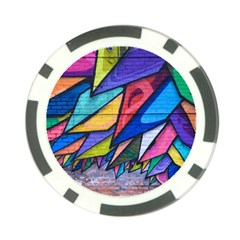 Urban Colorful Graffiti Brick Wall Industrial Scale Abstract Pattern Poker Chip Card Guard (10 Pack) by genx