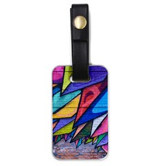 Urban Colorful Graffiti Brick Wall Industrial Scale Abstract Pattern Luggage Tags (one Side)  by genx