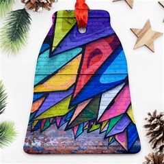 Urban Colorful Graffiti Brick Wall Industrial Scale Abstract Pattern Ornament (bell) by genx