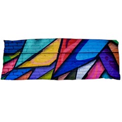 Urban Colorful Graffiti Brick Wall Industrial Scale Abstract Pattern Body Pillow Case (dakimakura) by genx