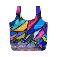 Urban Colorful Graffiti Brick Wall Industrial Scale Abstract Pattern Full Print Recycle Bag (m) by genx