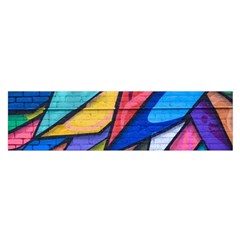 Urban Colorful Graffiti Brick Wall Industrial Scale Abstract Pattern Satin Scarf (oblong) by genx