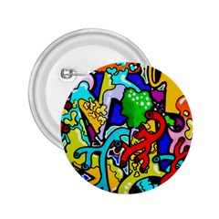 Graffiti Abstract With Colorful Tubes And Biology Artery Theme 2 25  Buttons by genx