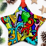 Graffiti abstract with colorful tubes and biology artery theme Ornament (Star) Front