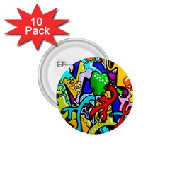 Graffiti Abstract With Colorful Tubes And Biology Artery Theme 1 75  Buttons (10 Pack) by genx