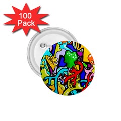 Graffiti Abstract With Colorful Tubes And Biology Artery Theme 1 75  Buttons (100 Pack)  by genx