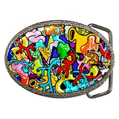 Graffiti Abstract With Colorful Tubes And Biology Artery Theme Belt Buckles by genx