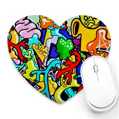 Graffiti Abstract With Colorful Tubes And Biology Artery Theme Heart Mousepads by genx