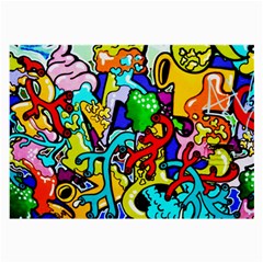 Graffiti Abstract With Colorful Tubes And Biology Artery Theme Large Glasses Cloth by genx