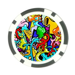 Graffiti Abstract With Colorful Tubes And Biology Artery Theme Poker Chip Card Guard by genx