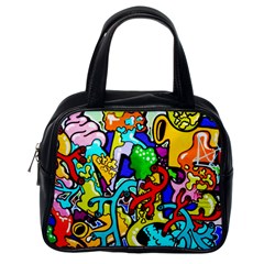 Graffiti Abstract With Colorful Tubes And Biology Artery Theme Classic Handbag (one Side) by genx