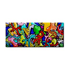 Graffiti Abstract With Colorful Tubes And Biology Artery Theme Hand Towel by genx