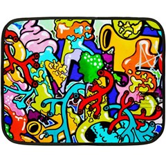 Graffiti Abstract With Colorful Tubes And Biology Artery Theme Double Sided Fleece Blanket (mini)  by genx