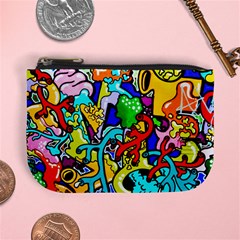 Graffiti Abstract With Colorful Tubes And Biology Artery Theme Mini Coin Purse by genx