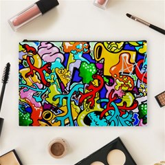 Graffiti Abstract With Colorful Tubes And Biology Artery Theme Cosmetic Bag (large) by genx