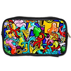 Graffiti Abstract With Colorful Tubes And Biology Artery Theme Toiletries Bag (two Sides) by genx