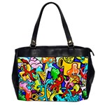 Graffiti abstract with colorful tubes and biology artery theme Oversize Office Handbag (2 Sides) Front