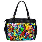 Graffiti abstract with colorful tubes and biology artery theme Oversize Office Handbag (2 Sides) Back