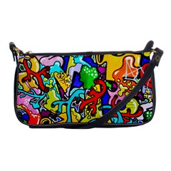 Graffiti Abstract With Colorful Tubes And Biology Artery Theme Shoulder Clutch Bag by genx