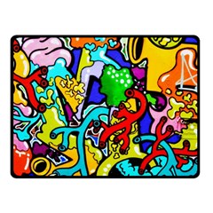 Graffiti Abstract With Colorful Tubes And Biology Artery Theme Fleece Blanket (small) by genx