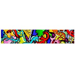 Graffiti Abstract With Colorful Tubes And Biology Artery Theme Large Flano Scarf  by genx