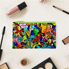 Graffiti Abstract With Colorful Tubes And Biology Artery Theme Cosmetic Bag (xs) by genx