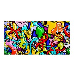 Graffiti Abstract With Colorful Tubes And Biology Artery Theme Satin Wrap by genx