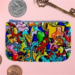 Graffiti abstract with colorful tubes and biology artery theme Large Coin Purse Front