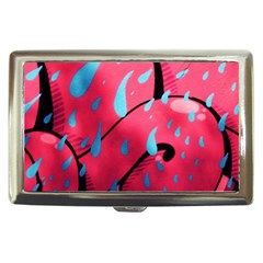 Graffiti Watermelon Pink With Light Blue Drops Retro Cigarette Money Case by genx