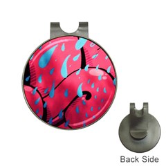 Graffiti Watermelon Pink With Light Blue Drops Retro Hat Clips With Golf Markers by genx