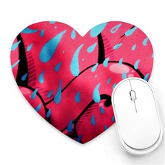 Graffiti Watermelon Pink With Light Blue Drops Retro Heart Mousepads by genx