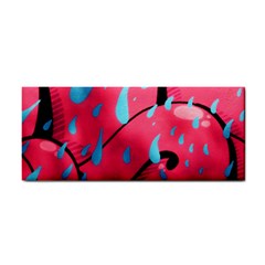 Graffiti Watermelon Pink With Light Blue Drops Retro Hand Towel