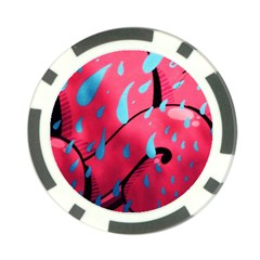 Graffiti Watermelon Pink With Light Blue Drops Retro Poker Chip Card Guard (10 Pack) by genx