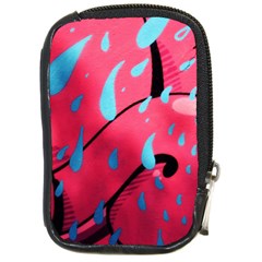 Graffiti Watermelon Pink With Light Blue Drops Retro Compact Camera Leather Case by genx